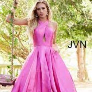 Jovani- Bubble Gum Pink Open Back Prom Gown- NEW!